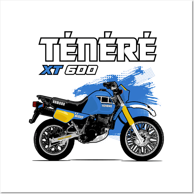 Tenere XT 600 - Blue Wall Art by Tomislav Lozić